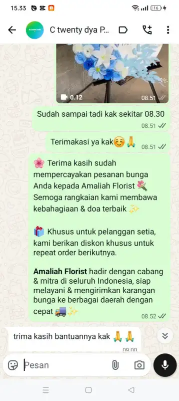 Testimonial krans bunga BANGLI
